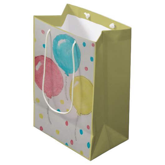 Balloons & Confetti-Geschenktasche Mittlere Geschenktüte (Vorderseite Schrägansicht)
