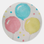 Balloons & Confetti Round Stickers (Vorderseite)