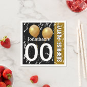 Balloons Confetti Überraschung Geburtstag B02 BLAC Serviette (Beispiel)