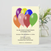 Balloons Design Geburtstagsparty Einladung (Stehend Vorderseite)