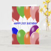 Balloons Design Personalisiert 21. Geburtstag Karte (Gelbe Blume)