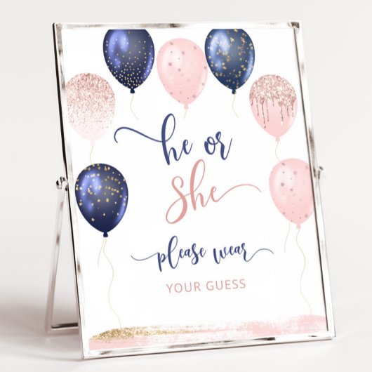 Balloons, die er oder sie tragen bitte Ihre Vermut Poster