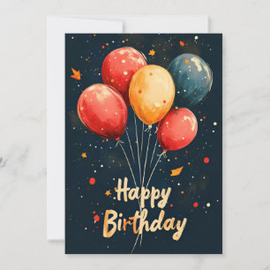 Balloons & Dots auf der Black Birthday Party Einladung