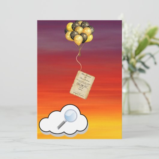 Balloons Einladung (Stehend Vorderseite)