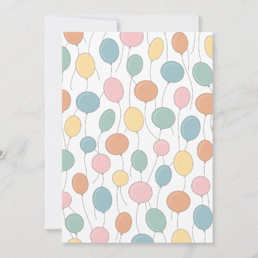 Balloons Einladung zum Geburtstag (Rückseite)
