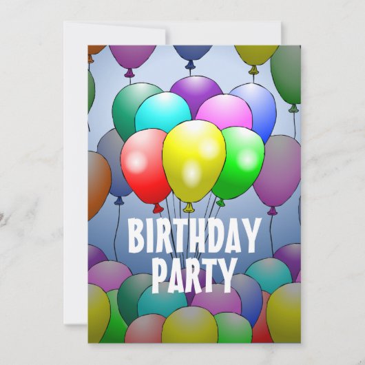 Balloons Einladung zum Geburtstag (Vorderseite)