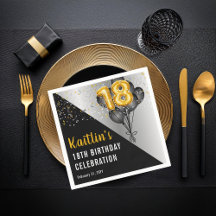 Balloons Elegant Black | Gold 18. Geburtstagsparty