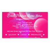 Balloons Event Party Plan Dekoration Rosa Magnetische Visitenkarte (Vorderseite)
