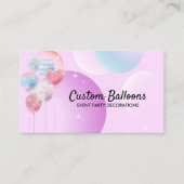 Balloons Event Party Planer Dekoration hell rosa Visitenkarte (Vorderseite)