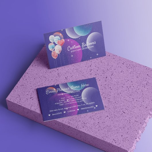 Balloons Event Party Planner Dekorationen Geburtst Visitenkarte