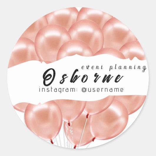 Balloons Event Planning Classic Round Sticker (Vorderseite)