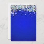 Balloons, farbenfrohe Confetti Royal Blue Retireme Einladung (Rückseite)