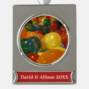 Balloons Farbiges Party Design Banner-Ornament Silber