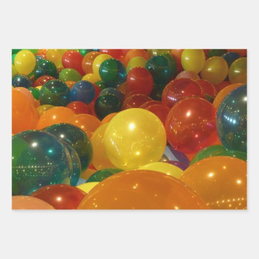 Balloons Farbiges Party Design Geschenkpapier Set (Vorderseite)
