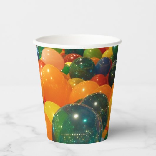 Balloons Farbiges Party Design Pappbecher (Vorderseite)