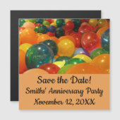 Balloons Farbiges Party Design Save the Date Magnetkarte (Vorne/Hinten)