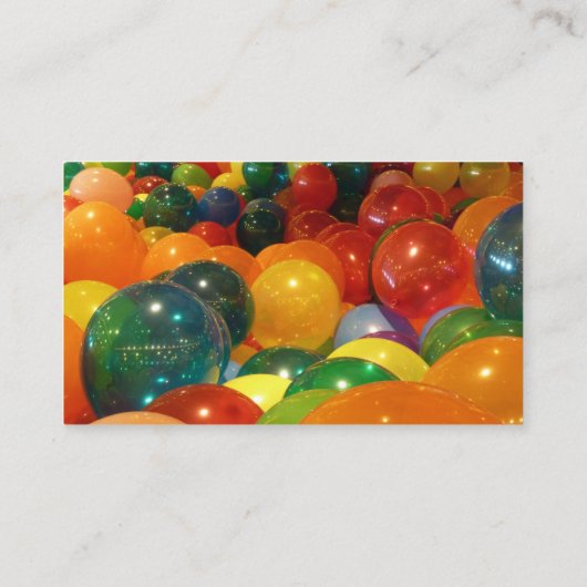 Balloons Farbiges Party Design Visitenkarte (Rückseite)
