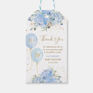 Balloons Floral Boy Baby Dusche Vielen Dank für I Geschenkanhänger