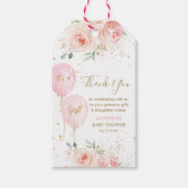 Balloons Floral Girl Babydusche Vielen Dank für Ih Geschenkanhänger (Vorderseite)