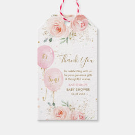 Balloons Floral Twins Baby Dusche Vielen Dank für  Geschenkanhänger