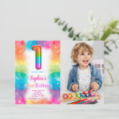 Balloons Foto Einladung (Stehend Vorderseite)