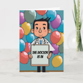 Balloons Funny Doctor Birthday Karte (Vorderseite)