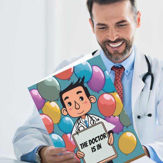 Balloons Funny Doctor Birthday Karte