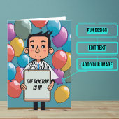 Balloons Funny Doctor Birthday Karte