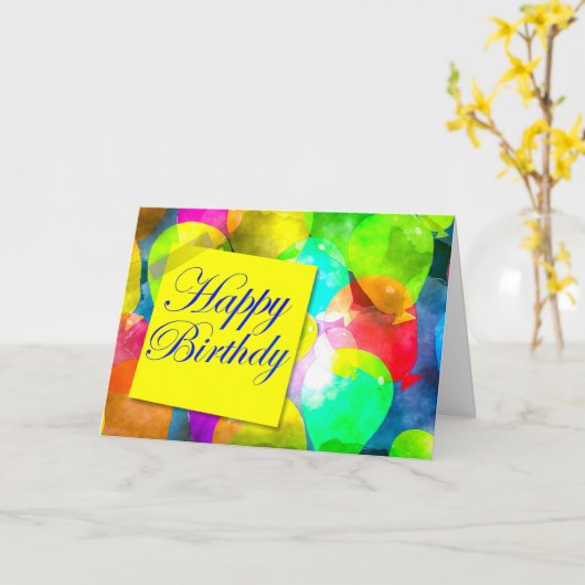 Balloons Galore Karte (Gelbe Blume)