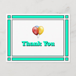 Balloons Geburtstag Aquamarin Vielen Dank Postcard Postkarte