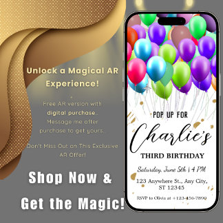 Balloons Geburtstag mit Augmented Reality AR Einladung