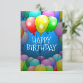 Balloons Geburtstagskarte (Stehend Vorderseite)