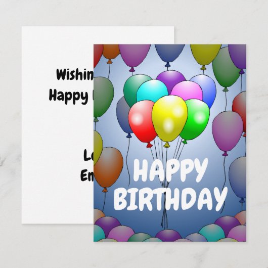 Balloons Geburtstagskarte (Vorne/Hinten)