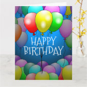 Balloons Geburtstagskarte Karte (Gelbe Blume)