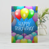 Balloons Geburtstagskarte Karte (Stehend Vorderseite)
