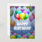 Balloons Geburtstagskarte Postkarte (Vorne/Hinten)