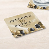 Balloons Gold Geburtstag Rechteckiger Pappuntersetzer (angewinkelt)