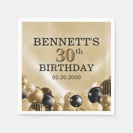 Balloons Gold Geburtstag Serviette