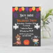 Balloons Halloween-Party Einladung (Stehend Vorderseite)