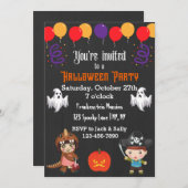 Balloons Halloween-Party Einladung (Vorne/Hinten)