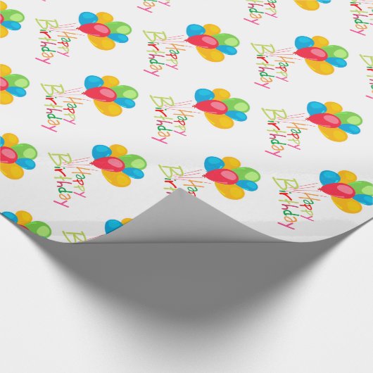 Balloons Happy Birthday Geschenkpapier (Ecke)