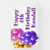 Balloons Happy Birthday Girls Party Banner (Vertikal)