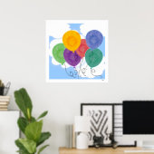 Balloons im Himmelsposter Poster (Heimbüro)
