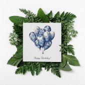 Balloons in Delft Blue, anpassbar Einladung