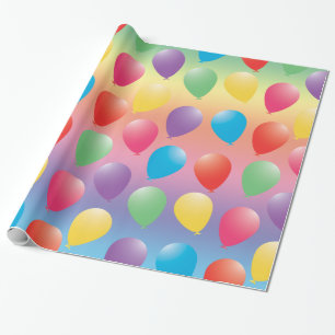 Balloons in Rainbow Colors Wrapping Paper Geschenkpapier