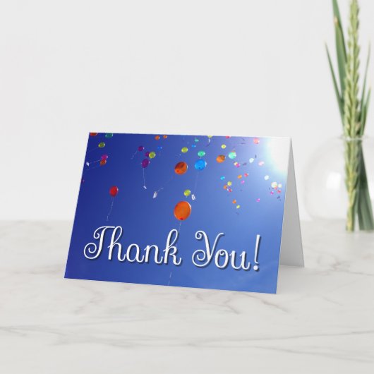 Balloons in Sky Vielen Dank Hinweis Dankeskarte (Vorderseite)