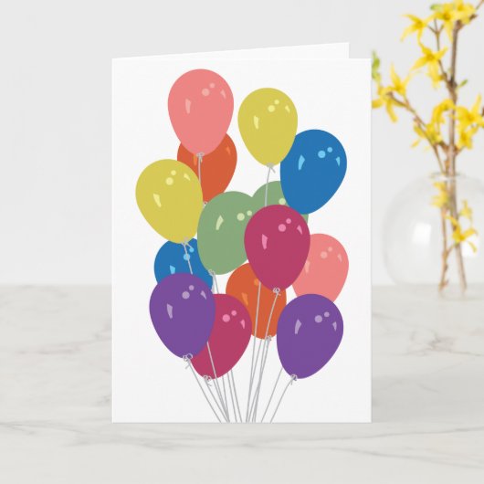 Balloons Karte (Gelbe Blume)
