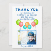 Balloons Kindergeburtstag Foto Dankeskarte (Vorderseite)