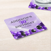 Balloons Lila Geburtstag Rechteckiger Pappuntersetzer (angewinkelt)