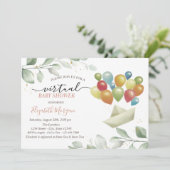 Balloons Mail Verlasse Virtual Baby Shower Einladung (Stehend Vorderseite)